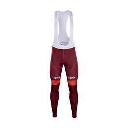 Cycling long bib trousers - KATUSHA 2018 SUMMER - bordeaux/red