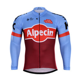 Cycling summer long sleeve jersey - KATUSHA 2018 SUMMER - bordeaux/light blue/red