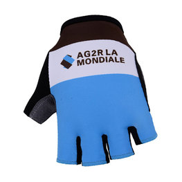 BONAVELO Cycling fingerless gloves - AG2R 2018 - white/blue/brown