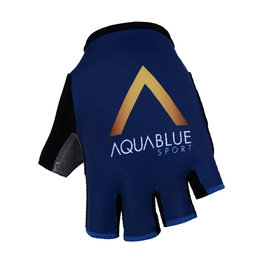Cycling fingerless gloves - AQUA BLUE 2018 - gold/blue