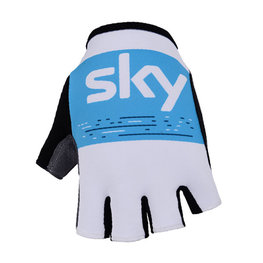 Cycling fingerless gloves - SKY 2018 - white/light blue