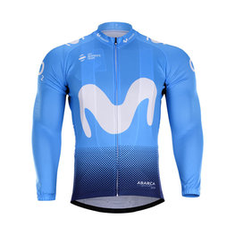 BONAVELO Cycling summer long sleeve jersey - MOVISTAR 2018 SUMMER - light blue