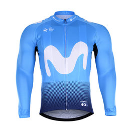 BONAVELO Cycling winter long sleeve jersey - MOVISTAR 2019 WINTER - blue