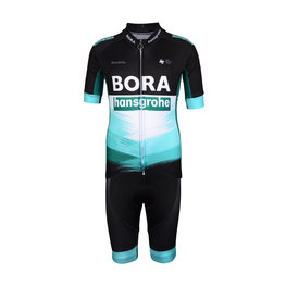 BONAVELO Cycling short sleeve jersey and shorts - BORA 2020 KIDS - white/black/green