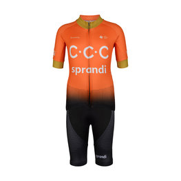 BONAVELO Cycling short sleeve jersey and shorts - CCC 2020 KIDS - orange/black