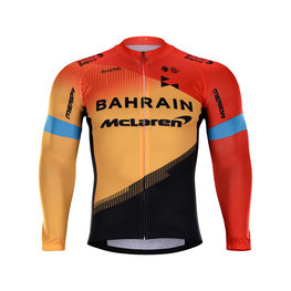 BONAVELO Cycling summer long sleeve jersey - BAHRAIN MCL. '20 SMR - black/red/yellow