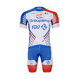 BONAVELO Cycling short sleeve jersey and shorts - GROUPAMA FDJ 2020 - white/red/blue
