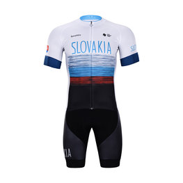 BONAVELO Cycling short sleeve jersey and shorts - SLOVAKIA - white/red/blue/black