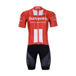 BONAVELO Cycling short sleeve jersey and shorts - SUNWEB 2020 - black/red