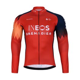 BONAVELO Cycling winter long sleeve jersey - INEOS 2025 WINTER - red/blue