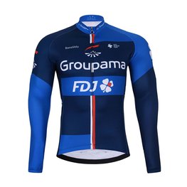 BONAVELO Cycling winter long sleeve jersey - FDJ 2025 WINTER - blue/black