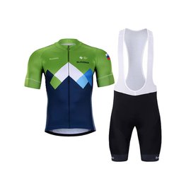 BONAVELO Cycling short sleeve jersey and shorts - SLOVENIA - green/black/blue