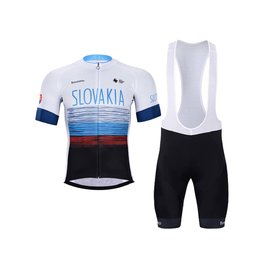 BONAVELO Cycling short sleeve jersey and shorts - SLOVAKIA - white/blue/red/black