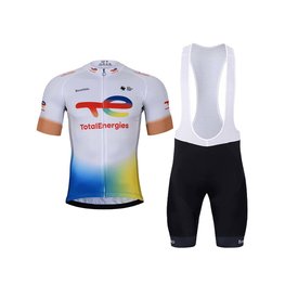BONAVELO Cycling short sleeve jersey and shorts - TOTAL ENERGIES 2025 - blue/white/yellow/black