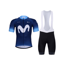 BONAVELO Cycling short sleeve jersey and shorts - MOVISTAR 2024 - blue/black