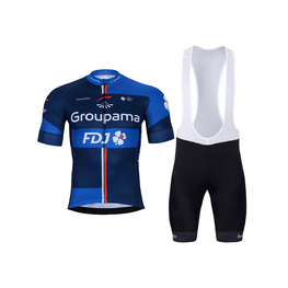 BONAVELO Cycling short sleeve jersey and shorts - GROUPAMA FDJ 2025 - black/blue