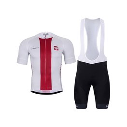 BONAVELO Cycling short sleeve jersey and shorts - POLAND I. - white/red/black
