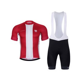 BONAVELO Cycling short sleeve jersey and shorts - POLAND II. - red/black/white