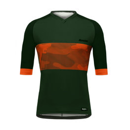 SANTINI Cycling short sleeve jersey - BOSCO MTB - green/orange