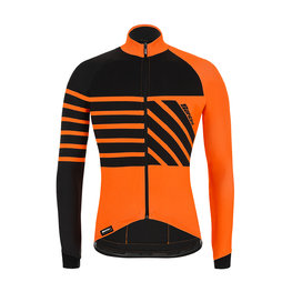 SANTINI Cycling winter long sleeve jersey - SVOLTA WINTER - black/orange
