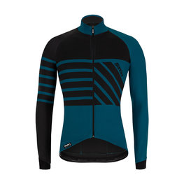 SANTINI Cycling winter long sleeve jersey - SVOLTA WINTER - black/blue