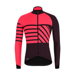 SANTINI Cycling winter long sleeve jersey - SVOLTA WINTER - black/bordeaux