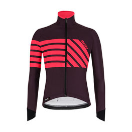 SANTINI Cycling thermal jacket - SVOLTA - black/bordeaux