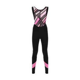 SANTINI Cycling long bib trousers - CORAL RAGGIO LADY - black/pink