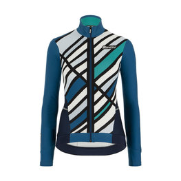 SANTINI Cycling winter long sleeve jersey - CORAL RAGGIO LADY - blue