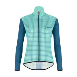 SANTINI Cycling windproof jacket - NEBULA LADY - light blue/blue