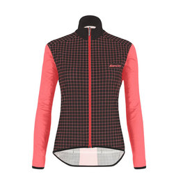 SANTINI Cycling windproof jacket - NEBULA LADY - black/pink