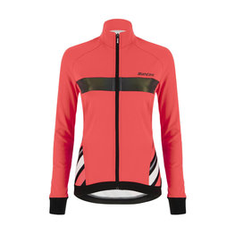 SANTINI Cycling thermal jacket - CORAL RAGGIO LADY - pink
