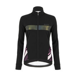 SANTINI Cycling thermal jacket - CORAL RAGGIO LADY - black/pink