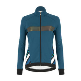 SANTINI Cycling thermal jacket - CORAL RAGGIO LADY - blue