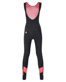 SANTINI Cycling long bib trousers - CORAL BENGAL LADY - black/pink