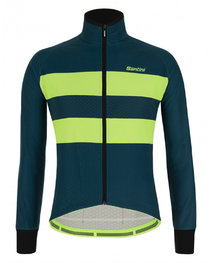 SANTINI Cycling thermal jacket - COLORE BENGAL WINTER - blue