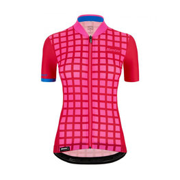 SANTINI Cycling short sleeve jersey - SLEEK GRIDO - blue/pink