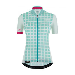 SANTINI Cycling short sleeve jersey - SLEEK GRIDO - pink/green