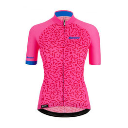 SANTINI Cycling short sleeve jersey - TONO CHROMOSOME LADY - black/pink
