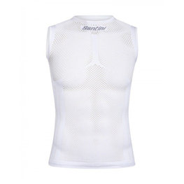 SANTINI Cycling sleeve less t-shirt - MESH - white