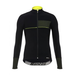 SANTINI Cycling winter long sleeve jersey - VEGA 2.0 WINTER - black/yellow