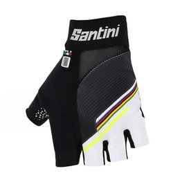 SANTINI Cycling fingerless gloves - UCI GEL - black/white