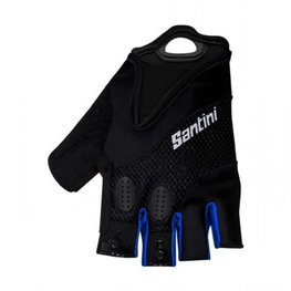 SANTINI Cycling fingerless gloves - ATOM - black/blue