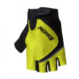 SANTINI Cycling fingerless gloves - STUDIO - black/yellow