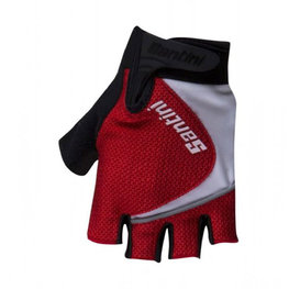 SANTINI Cycling fingerless gloves - STUDIO - black/red