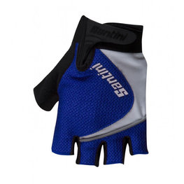 SANTINI Cycling fingerless gloves - STUDIO - black/turquoise