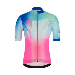 SANTINI Cycling short sleeve jersey - LA VUELTA 2019 - light blue/pink