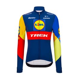 SANTINI Cycling winter long sleeve jersey - LIDL TREK 2024 - yellow/red/blue