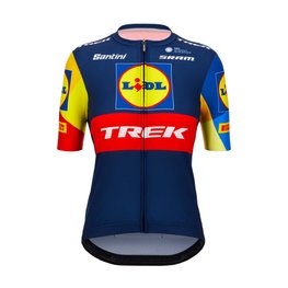 SANTINI Cycling short sleeve jersey - LIDL TREK 2024 LADY - yellow/red/blue