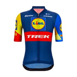 SANTINI Cycling short sleeve jersey - LIDL TREK 2024 TEAM ORIGINAL - red/yellow/blue